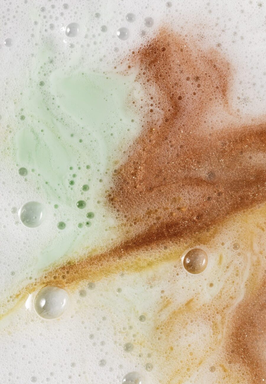 スキンケアの泡のマクロテクスチャー